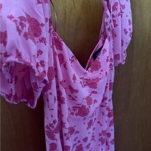 Vici Rose Pink Floral Midi Dress